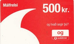 Iceland - Vodafone - Malfrelsi 500 Kr - Islande