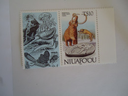 NIUAFO'OU  MNH STAMPS DINOSAURS MOMMOUTH WITH LEBEL 10$T   FOSSIL - Fossiles