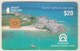 BERMUDA - Fort St. Catherine Without CN,Chip:GEM2 (Black/Grey), 12/93, 20 $, Used (medium Condition) - Bermuda