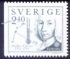 Sweden 1982 MNH, Anders Celsius  Invented Thermometer, Astronomer, Medicine (b) - Erste Hilfe