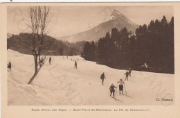 CARTOLINA  SAINT PIERRE DE CHARTREUSE,RHONE-ALPES,FRANCIA-ROUTE D'HIVER DES ALPES-LE PIC DE CHAMECHAUDE-NON VIAGGIATA - Rhône-Alpes