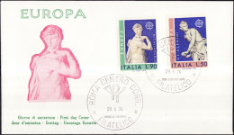 Europa CEPT 1974 Italie - Italy - Italien FDC4 Y&T N°1171 à 1172 - Michel N°1440 à 1441 - 1974