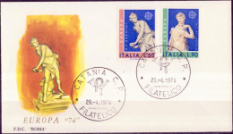 Europa CEPT 1974 Italie - Italy - Italien FDC5 Y&T N°1171 à 1172 - Michel N°1440 à 1441 - 1974