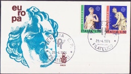 Europa CEPT 1974 Italie - Italy - Italien FDC6 Y&T N°1171 à 1172 - Michel N°1440 à 1441 - 1974