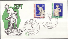 Europa CEPT 1974 Italie - Italy - Italien FDC7 Y&T N°1171 à 1172 - Michel N°1440 à 1441 - 1974