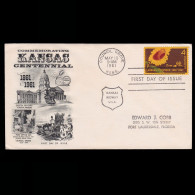 US.Kansas Statehood Centenary.1961.FIRST DAY ISSUE. SCOTT 1163 - 1951-1960