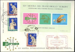 Europa 1974 Italie - Italy - Italien FDC Y&T N°1171 à 1172+BFV(1) - Michel N°1440 à 1441+BZF(?) - Avec Bloc Naples - 1974