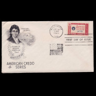 US.American Credo.1960.FIRST DAY ISSUE. SCOTT 1141 - 1951-1960