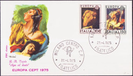 Europa CEPT 1975 Italie - Italy - Italien FDC6 Y&T N°1222 à 1223 - Michel N°1489 à 1490 - 1975