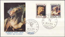 Europa CEPT 1975 Italie - Italy - Italien FDC8 Y&T N°1222 à 1223 - Michel N°1489 à 1490 - 1975