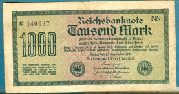 1000 Mark 15.9.1922 Serie K / NN Wmk. "Kreuzblüten" - 1.000 Mark