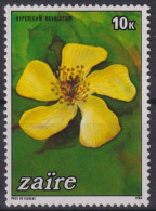 1984 Zaire, ** Mi:CD 853, Sn:CD 1146, Yt:CD 1161, Hypericum Revolutum, Blumen Aus Zaire - Usados