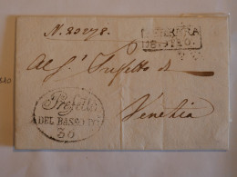 Delcampe - BT8 FRANCE DEPARTEMENT CONQUIS 36 BASSO PO A  VENEZIA CACHET FRANCAIS  +NAPOLEON I ER .BELLE LETTRE RARE 1810 + - 1792-1815: Départements Conquis