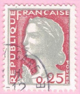 France, N° 1263 Obl. - Type Marianne De Decaris - 1960 Marianna Di Decaris