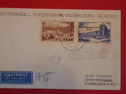 BT8   SAAR  BELLE LETTRE  1959 1ER VOL A MOSCOU URSS+SURCHARGE + AFFRANCH PLAISANT - Airmail