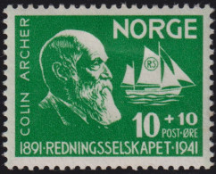 1941 Norwegen. *F Mi:NO 232, Sn:NO B20, Yt:NO 208, Nationale Rettungsboot-Institution - Unused Stamps
