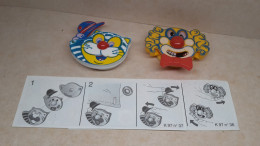 1997 Ferrero - Kinder Surprise - K97 37 & 38 - Cat And Clown - Complete Set + 2 BPZ's - Monoblocs