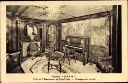 CPA Paquebot Paris, Compagnie Generale Transatlantique, Salon De L'Appartement De Grand Luxe, Piano - Other & Unclassified