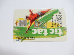 Télécarte 50 U , En 793 , Tic Tac , Tennis Roland Garros 1993 , Cote : 6 Euros , TBE - 50 Einheiten