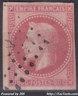 COLONIES GENERALES : EMPIRE 80c ROSE N° 10 OBLITERATION MARITIME ANCRE - Napoléon III.