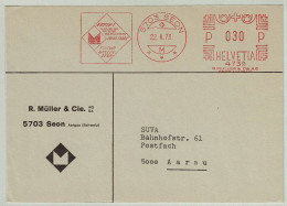Schweiz / Helvetia 1973, Brief Freistempel / EMA / Meterstamp Müller Seon - Aarau, Kleidung Für Beruf  - Textile