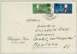 DDR 1958, Brief Messe Leipzig - Montana (Schweiz), Pelze / Fourrures / Furs - Textile