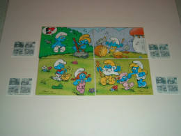 1997 Ferrero - Kinder Surprise - K97 111, 112, 113 & 114 Smurfs Making Music - Puzzles + 4 BPZ's - Monoblocs