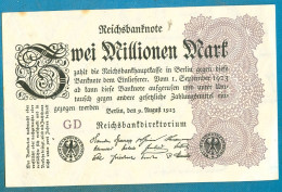 2000000 Mark 9.8.1923 Serie GD Wmk. "Hakensterne" AUNC - 2 Mio. Mark