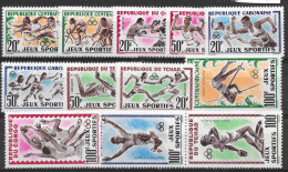 Grande Série Coloniale Jeux Sportifs  12 Timbres Neufs Sans Charnière - Zonder Classificatie