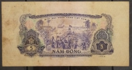 Vietnam South 5 Dong VF Banknote Note Billet 1966 (using In 1975) - Pick # 42 / 02 Photos - Viêt-Nam