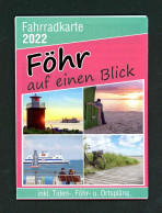 Fahrrad Karte Wanderkarte Föhr Nordsee Mit Stadtplan Wyk Mit Gezeitenkalender 2022 - Maps Of The World