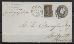 USA  Lettre PAP 1884 New York - ...-1900