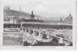 CARTE MAXIMUM N°450 PONT DE LA GUILLOTIÈRE. CACHET LA GUILLOTIÈRE 1949 - 1930-1939