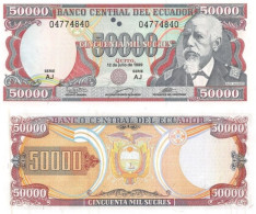 ECUADOR 50000 Sucres 12.07.1999 P 130 UNC Serie AJ - Ecuador