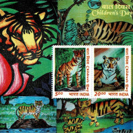 INDIA 2011 Mi BL 98 TIGERS / CHILDREN'S DAY MINT MINIATURE SHEET ** - Blocks & Sheetlets