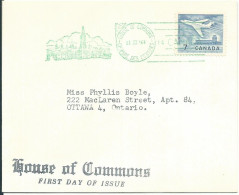 CANADA 7c OBLITERE CHAMBRE DES COMMUNES POUR OTTAWA ( ONTARIO ) DE 1964  LETTRE COVER - Cartas & Documentos