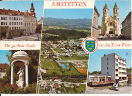 Austria Postcard Sent To Denmark Amstetten 18-8-1975 With Red Meter Cancel - Amstetten