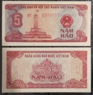 Vietnam Viet Nam 5 Hao UNC Banknote Note 1985 - Pick # 89a / 02 Photos - Viêt-Nam