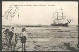 Carte P De 1916 ( Casablanca / Trois-Mâts Chassant Sur Les Ancres - En Perdition ) - Casablanca