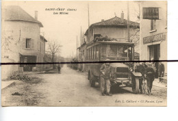 CPA. D38. SAINT-CHEF. LES MOLLES   HOTEL DES VOYAGEURS CAFE LAUENT. Autocar . Edit L CAILLARD PACALET  LYON - Saint-Chef