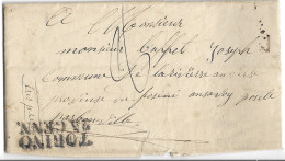 1847. Lettre. Avec Corresp. 1847 Tampon Turin (TORINO 25 GENN.) à Dest. FRANCE - Taxe 8 De Port Payé - Ohne Zuordnung
