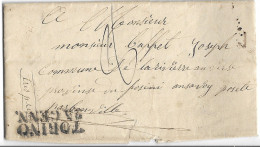 1847. Lettre. Avec Corresp. 1847 Tampon Turin (TORINO 25 GENN.) à Dest. FRANCE - Taxe 8 De Port Payé - Sin Clasificación