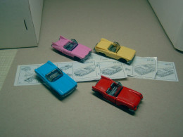 1996 Ferrero - Kinder Surprise - K96 88, 89, 90 & 91 - Convertibles - Complete Set + 4 BPZ's - Monoblocs