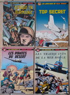 LOT DE4 BUCK DANNY  Brochés Dupuis TOP SECRET ,ATTAQUE EN BIRMANIE, PIRATES DU DESERT, TRAFIQUANTS DE LA MER ROUGE - Bücherpakete