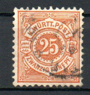 Col33 Allemagne Anciens états Wurtemberg  N° 48 Oblitéré Cote : 16,50€ - Used