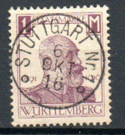 Col33 Allemagne Anciens états Wurtemberg  N° 87 Oblitéré Cote : 6,00€ - Used