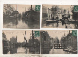 92.. 4 CPA - BOULOGNE BILLANCOURT - Inondations De Janvier 1910 - Hameau Fleuri- Rues De Meudon, Buzenval, Du Cours - - Floods