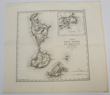 Iles SAINT PIERRE Et MIQUELON - Carte Géographique Par A. M. PERROT, 1826 - Geographical Maps