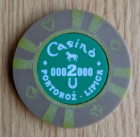 Fiche Circolare Del Casinò Di Portorož/Portorose (SLOVENIA) 2.000 Lire - Casino