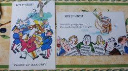 2 Cartes Vive Ste Cecile , Fetes Comiques , Carte Numero 206 Et 219 - Música